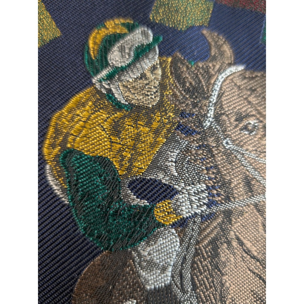 VTG Nottingham Silk Tie Mens Equestrian Horse Jockey Derby Geometric Blue 55x4 - Picture 10 of 13